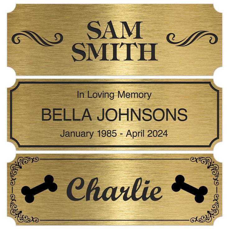 Gold and Silver Laser Etched Plates