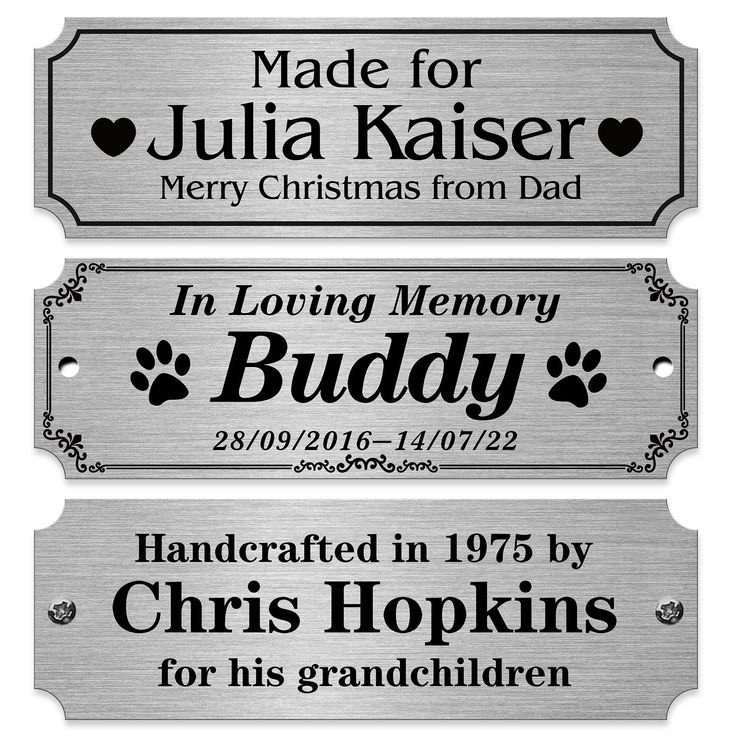 Gold and Silver Laser Etched Plates